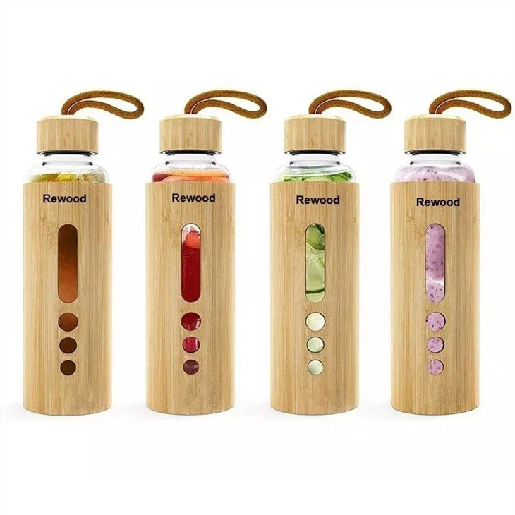 sustainable bamboo glass bottle